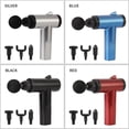 thumbnail image 2 of Pistola de Masaje Eléctrica de Segunda Generación, 6 Velocidades Ajustables, 4 Cabezales de Masaje, Batería Recargable de 2000mAh, Ideal para Aliviar Dolor Muscular y Relajar Fascia, Color Plata., 2 of 7