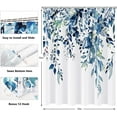 thumbnail image 6 of Shower Curtain Blue Eucalyptus Shower Curtains for Bathroom, Watercolor Leaf Shower Curtain Sets Waterproof Plant Shower Curtain Leaves Fabric Cloth Bathroom Curtains 72x72 inch with Hooks, 6 of 6