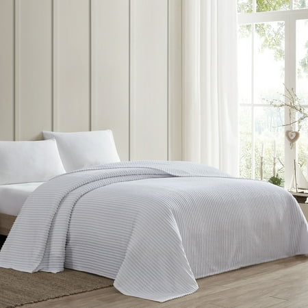 Channel Chenille Bedspread White Twin