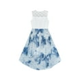 thumbnail image 2 of Girls Dress Chiffon Blue Floral High-Low Tie Waist Party Princess 14 Years, 2 of 11