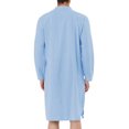 thumbnail image 4 of MAWCLOS Robe Homme Chemises Boutonnées Manches Longues Chemise de Soirée Poche avant Col Rond Hauts Bleu Clair S, 4 of 4