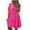 Hot Pink, variant on ShomPort Cotton Linen Casual Dress for Women Summer Loose Lapel Button Up Short Sleeve Midi Dresses
