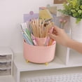 thumbnail image 4 of lsvgoe 360 Degree Rotating Desk Organizer, Dual-Purpose Pencil Pen Holder for Desk, Rotating Desk Pen Organizer with 5 Slots, Art Supplies, Pencil Cup for Office, Home (Purple), 4 of 14