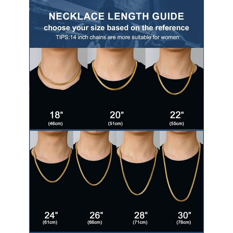 ChainsProMax Gold Plated Flat Box Chain for Men Necklace Stainless