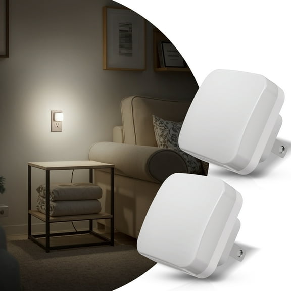 Set of 4 Cool White 5000K Mini LED Plug In Night Lights