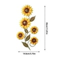 thumbnail image 3 of Leojiow Metal Sunflower Wall Outdoor 3D Flower Stickers For Living Room Garden Summer Decorative Art Peel And Stick Home Stickers 30X14.6Cm Yellow, 3 of 6