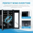 thumbnail image 3 of Newair 24 Bottle Wine Cooler Refrigerator, French Door Dual Temperature Zones, Freestanding Wine Fridge with Stainless Steel & Double-Layer Tempered Glass Door, Quiet Compressor Cooling, 3 of 23