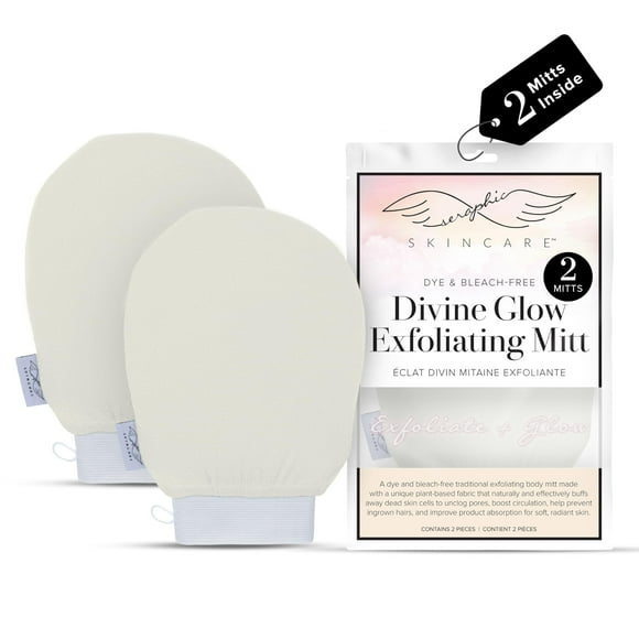Manopla exfoliante Seraphic Skincare Divine Glow 100% vegana (2 unidades)