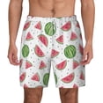 thumbnail image 2 of Picia Hand Drawn Watermelon pattern Mens Swim Trunks with Compression Liner Stretch Beach Shorts Quick Dry with Zipper Pockets No-Chafing Board Shorts-Small, 2 of 9