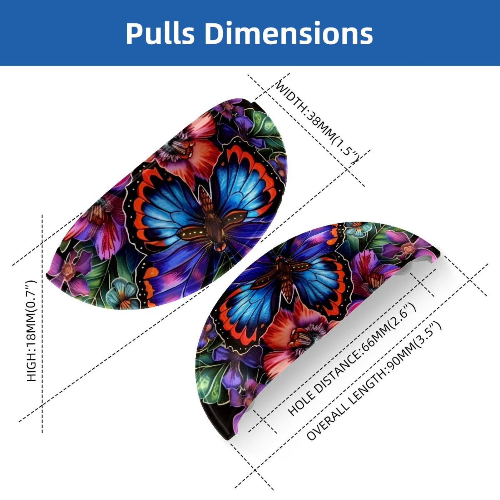 PhooArto 6 Pcs Cup Drawer Pulls, Butterfly Flowers Shell Shape Handles Cabinet Knobs for Dresser Cupboard Closet Wardrobe with Screws