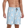 thumbnail image 2 of Wukai Rabbit And Bird Men’s Short Pajama Pants With Pockets Soft Sleep Pj Shorts for Men-, 2 of 6