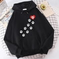 thumbnail image 3 of Nuevas sudaderas con capucha para hombres y mujeres, camisetas con estampado de corazón y huella de perro, sudaderas casuales Harajuku, suéter holgado, 3 of 5