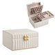 thumbnail image 1 of Caja Joyero de 2 Capas con Espejo, Organizador Joyas, Bandeja Extraíble, Superficie PU, 21.5 x 24 x 13.5 cm, 1 of 6