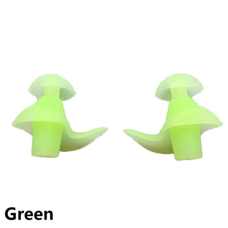 1 Pair Environmental Diving Waterproof Dust-Proof Earplugs Ear Plugs Soft Silicone Swim Accessories GREEN 1 PAIR