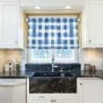 thumbnail image 5 of Yayeee Kitchen Curtains Tier Pair Light Filtering 27"x24" Rod Pocket Short Cafe Window Panel, Blue Plain, 5 of 7