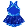 thumbnail image 7 of YONGHS Women Sequin Ballet Jazz Modern Tap Dancewear Criss Cross Back Leotard Performance Costume Royal Blue 16/M, 7 of 7