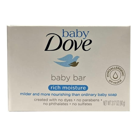 Dove Baby Bar Soap, Rich Moisture, 3.17 oz (Pack of 2)