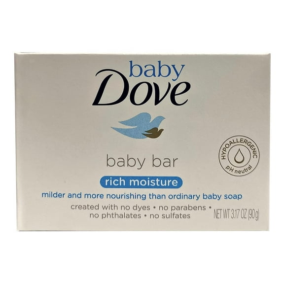 Dove Baby Bar Soap, Rich Moisture, 3.17 oz (Pack of 2)