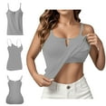 thumbnail image 2 of Women's Supportive Tank Top Built-In Bra Breathable Workout Essential Yoga Gym Wear Dark Gray XXXXXXL, 2 of 8