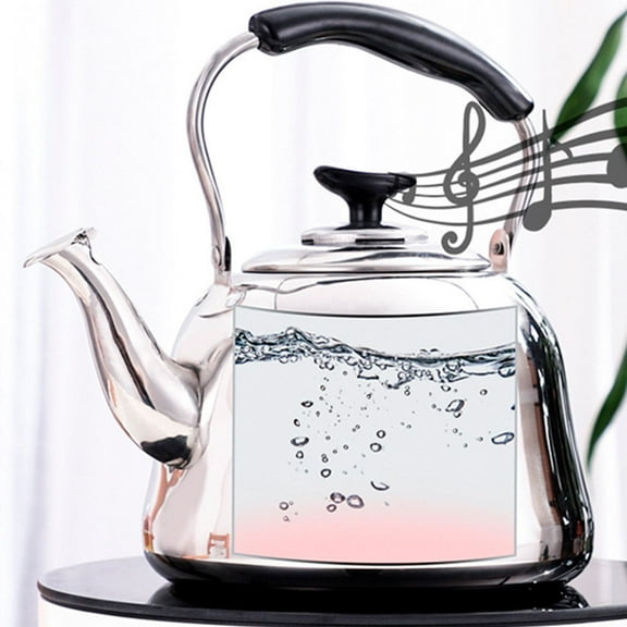 SOPOTUTU 2.5L Stainless Steel Whistling Tea Kettle with Anti-Scald Handle, Efficient Water Boiler for Daily Use,