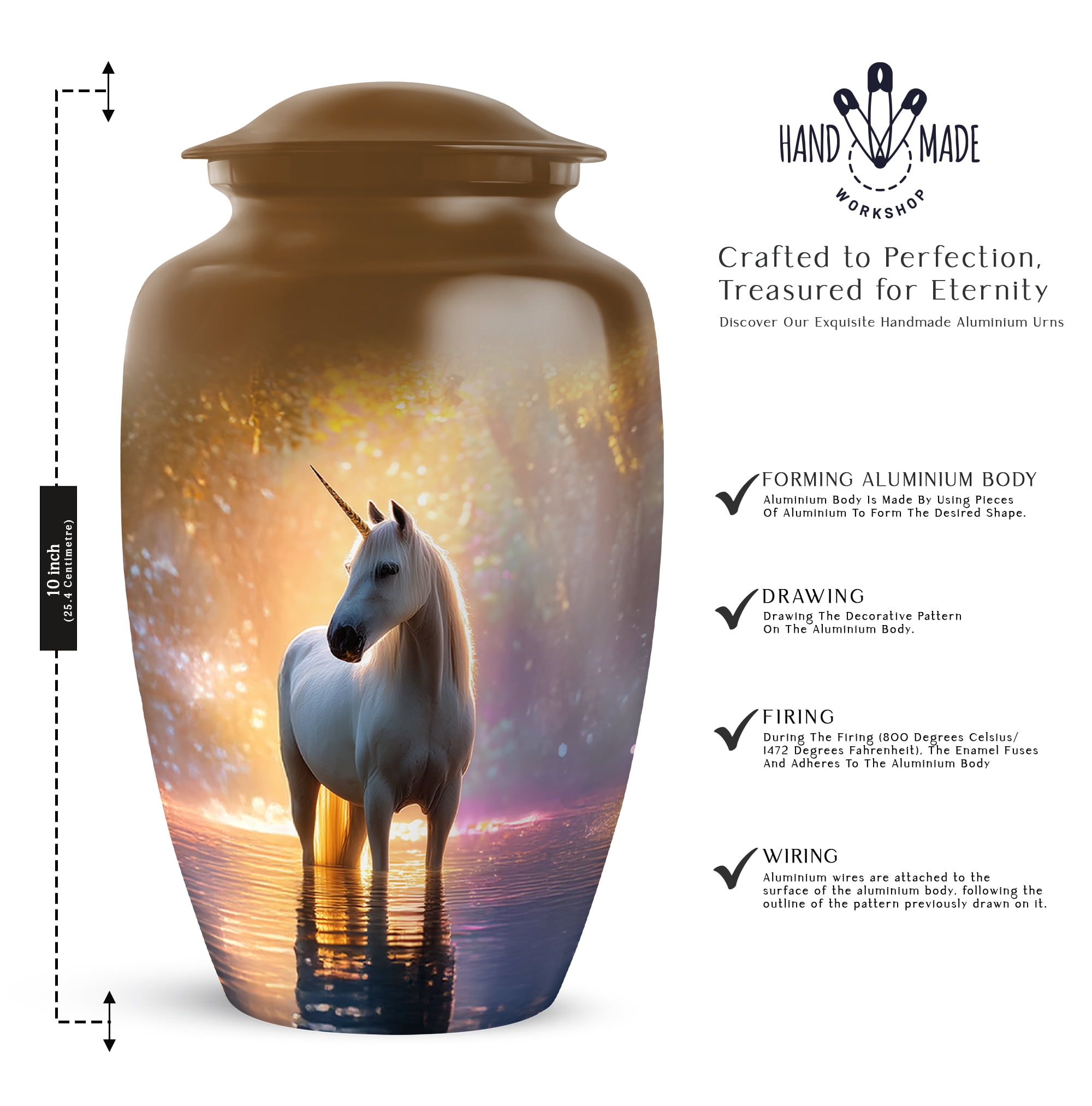 Unicorn Little Urn For Human Ashes For Mother And Father, Mini Urn For Ashes Adult Male Dad, Memorial Urns For Keepsakes, Cremation Urns For Adult Men And Woman, 1 Large & Set Of 4 Mini 10&3 Inch