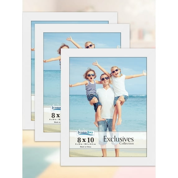 Icona Bay 8x10 White Picture Frames, 3 Pack, Exclusives Collection (US Company)