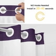 thumbnail image 2 of No Hook Shower Curtain with Snap in Liner, Purple Grey Gradient Waterproof Bath Curtain Double Layers with See Through Top Window, Gradient Background Purple Theme Hotel Shower Curtains 72x84in, 2 of 9
