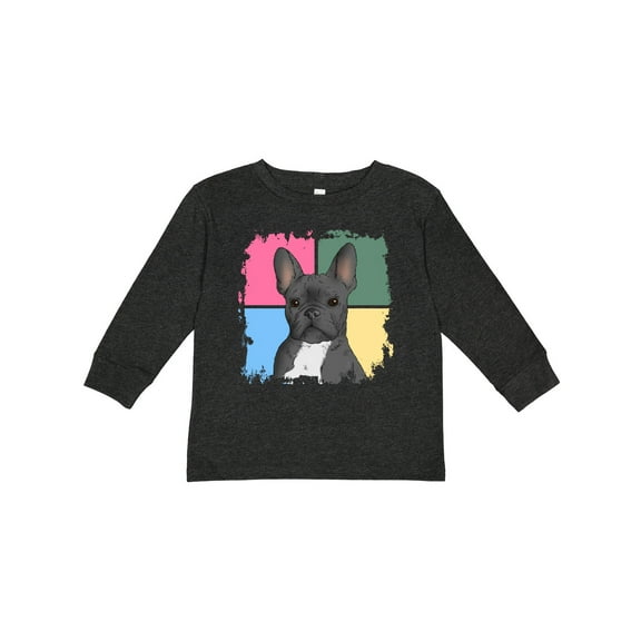 Inktastic Blue French Bull Dog Boys or Girls Long Sleeve Toddler T-Shirt