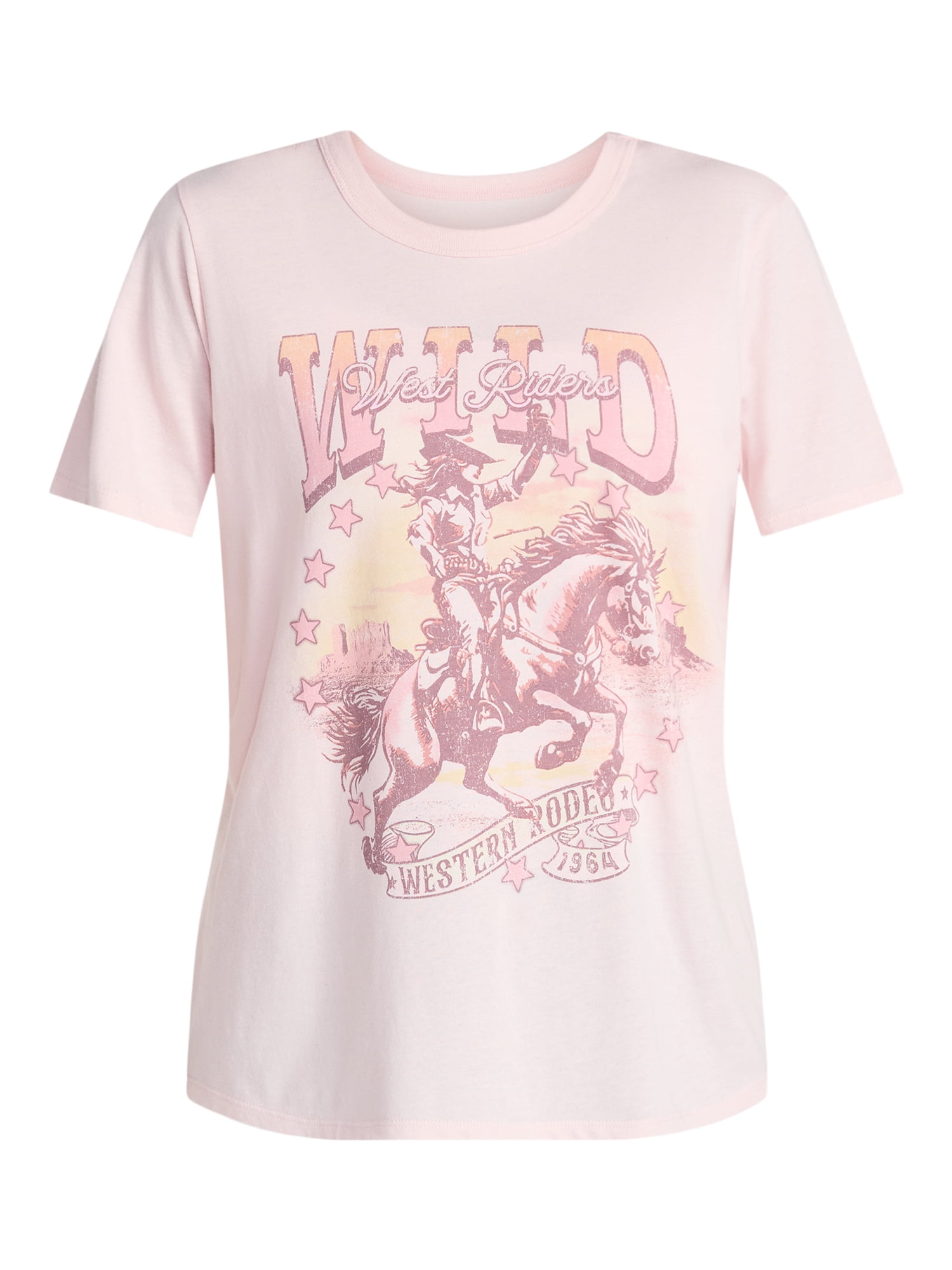 Wild West Riders Women’s Graphic Tee with Short Sleeves, Sizes XXS-XXL