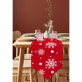 thumbnail image 4 of Table Runner Dresser Scarves Christmas Winter Snowflake Cotton Linen Burlap Table Cover White Polka Dot on Red Table Runners for Family Kitchen Dining Holiday Party Banquet Decor, 4 of 5
