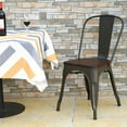 thumbnail image 2 of Topbuy Set of 4 Style Metal Dining Side Chair Wood Seat Stackable Bistro Cafe New, 2 of 10