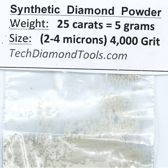 TechDiamondTools Diamond Powder 4.000 Grit 2-4 Microns -25cts =5 Grams