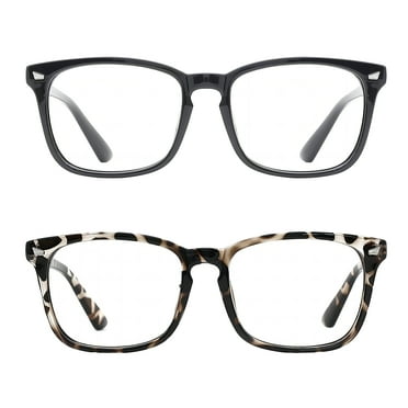 Rirool 2 Pack Blue Light Blocking Glasses - Computer Reading/Gaming/TV/Phones Glasses for Women Men - Anti Eyestrain & UV Glare Protection - Black Leopard