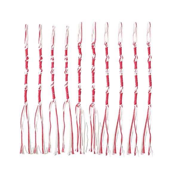 Rongfmy Ensemble de 10 Pcs Tzitzits Traditionnels Juifs pour Adultes pour Artisanat Jeans Pantalons Rose Blanc