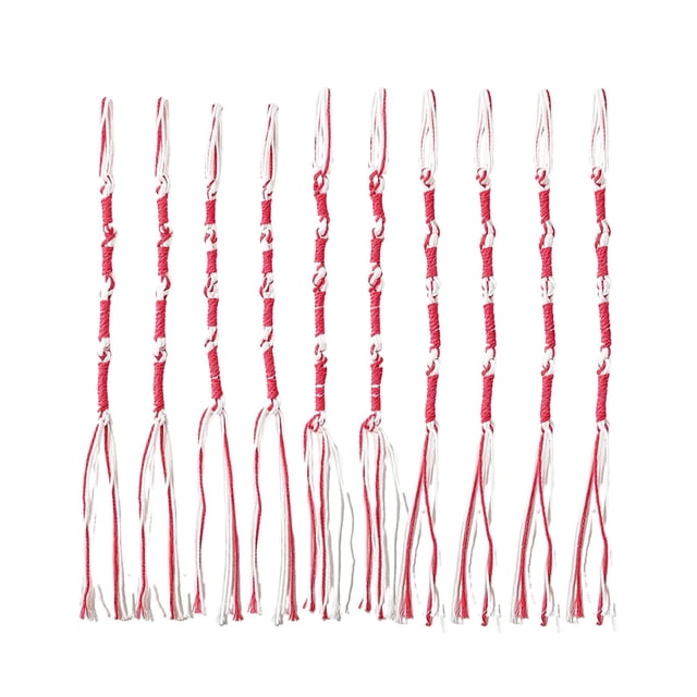 Juego de 10 tzitzits judíos , adornos colgantes decorativos para adultos, borlas judías, accesorios para chales de oración, pantalones y Rosa Blanco