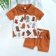 thumbnail image 1 of Top De Solapa + Pantalones Cortos Baby Boys Lapel Top + Shorts Camiseta de moda + Shorts Trajes de 2 piezas (Marrón 18-24M) Cgtredaw para Niño Marrón T 28, 1 of 6