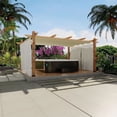 thumbnail image 2 of EastVita 10X13 Beige Pergola Retractable Canopy Side Mesh Aluminum Frame Structure for Backyard Garden Deck Patio, 2 of 10