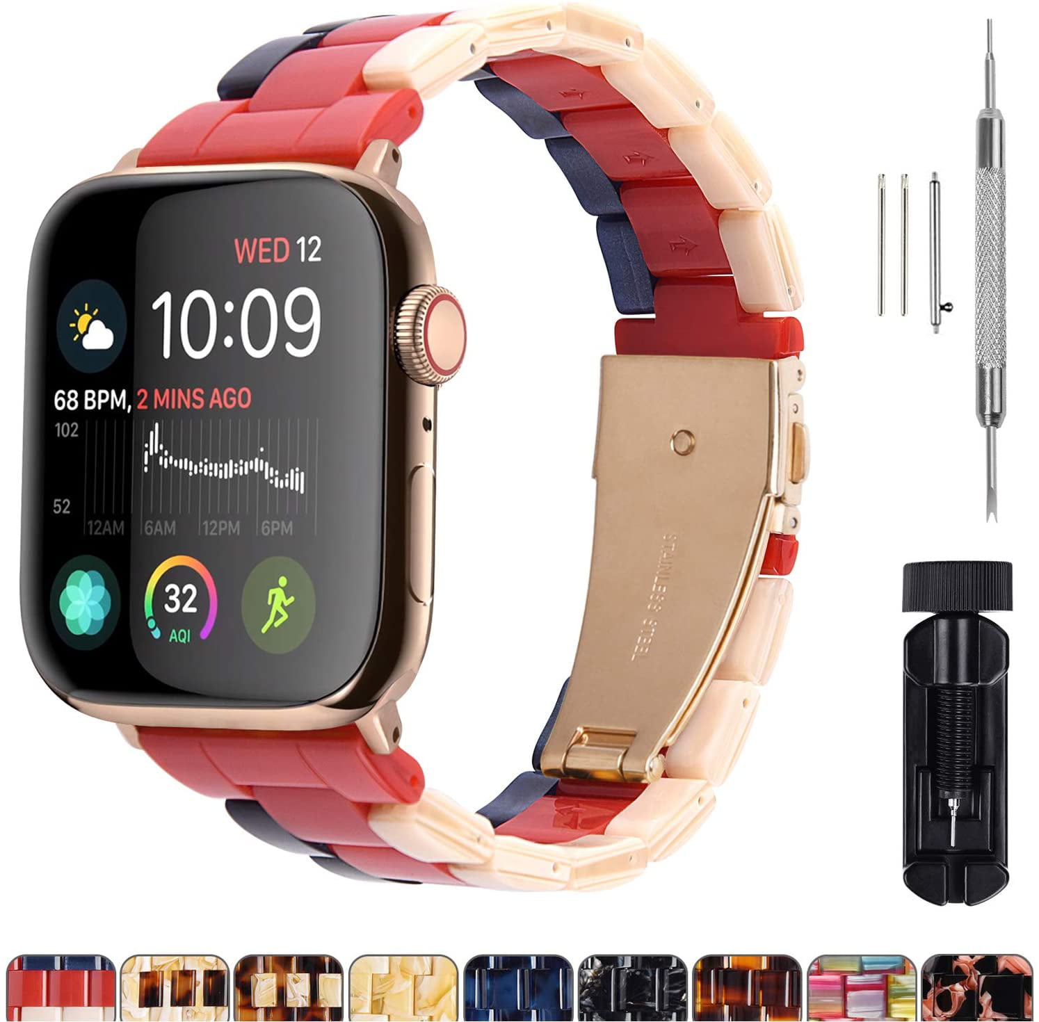 Compatible Apple Watch 40mm/38mm/42mm/44mm, Bright Resin Apple