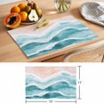 thumbnail image 6 of Teal Green Ocean Waves Placemats Set of 6 Beach Ombre Place Mats Table Mats Kitchen Dining Home Outdoor Party Table Decoration, 6 of 9