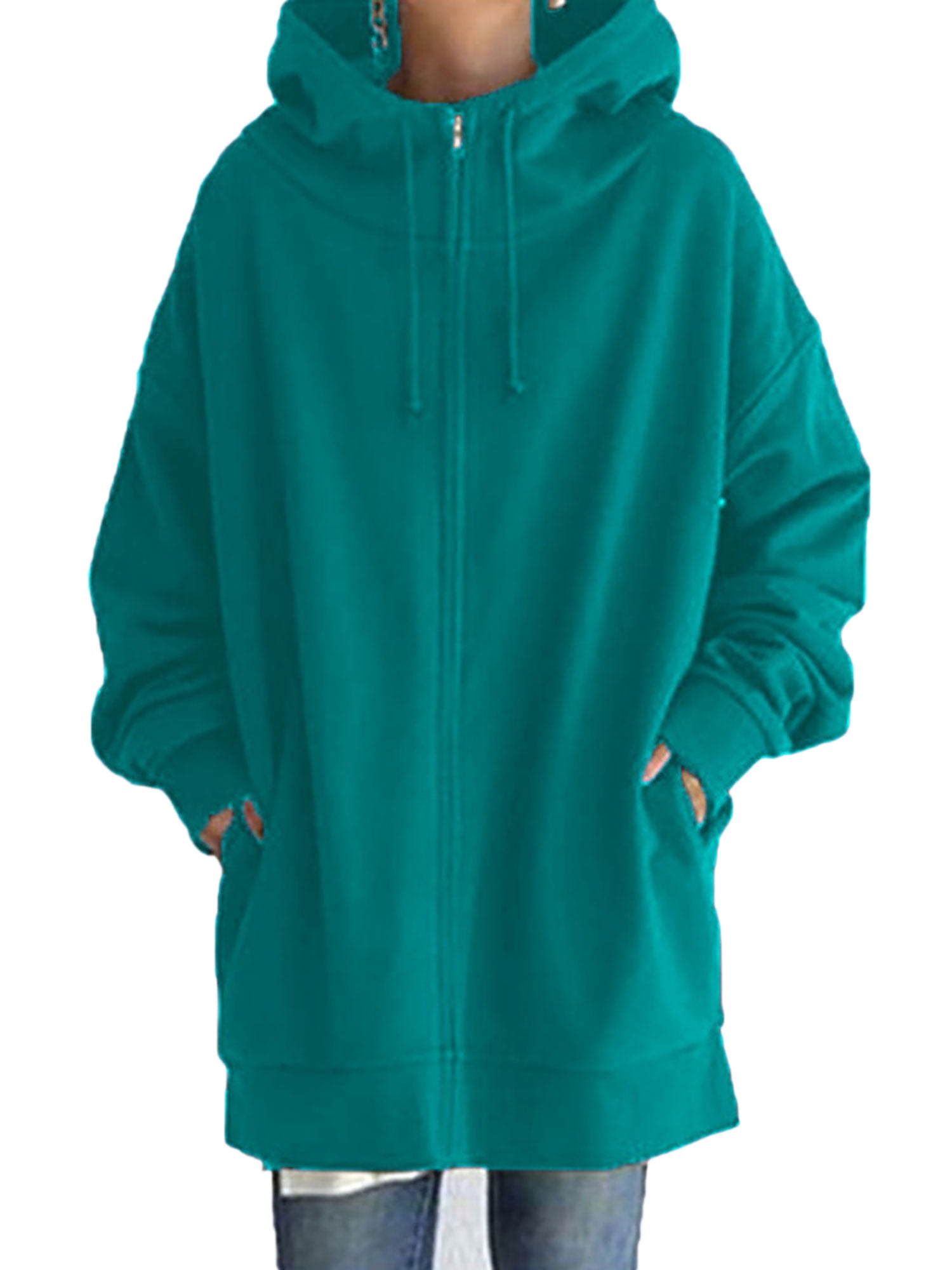 Frontwalk Lightweight Zip Up Hoodies for Women Hooded Sweatshirts with Pocket Long Sleeve Thin
