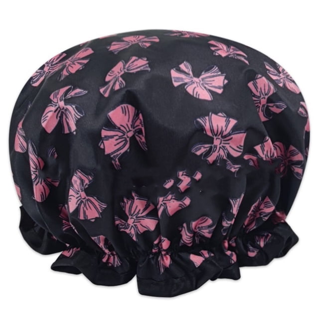 Trayknick Print Reusable Unisex Bath Hat Elastic Band Double Layer Hair Hat Hair Care