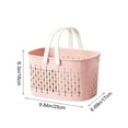thumbnail image 3 of Hovilon Bath Storage Basket, Portable Plastic Shower Caddy with Handle & Drainage Holes, Waterproof Quick-Dry Toiletries Organizer for Bathroom Dorm Gym, Holds Shampoo Shower Gel Towels, Pink, 3 of 6