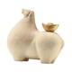 thumbnail image 3 of Figura de cerámica de caballo chino para escritorio, sala de estar y chimenea. Beige, 3 of 9