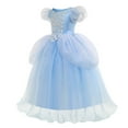 thumbnail image 2 of HAWEE Blue Princess Dress for Girls Puffy Sleeve Princess Costume Halloween Cosplay Party Fancy Dress(2-12Y), 2 of 7