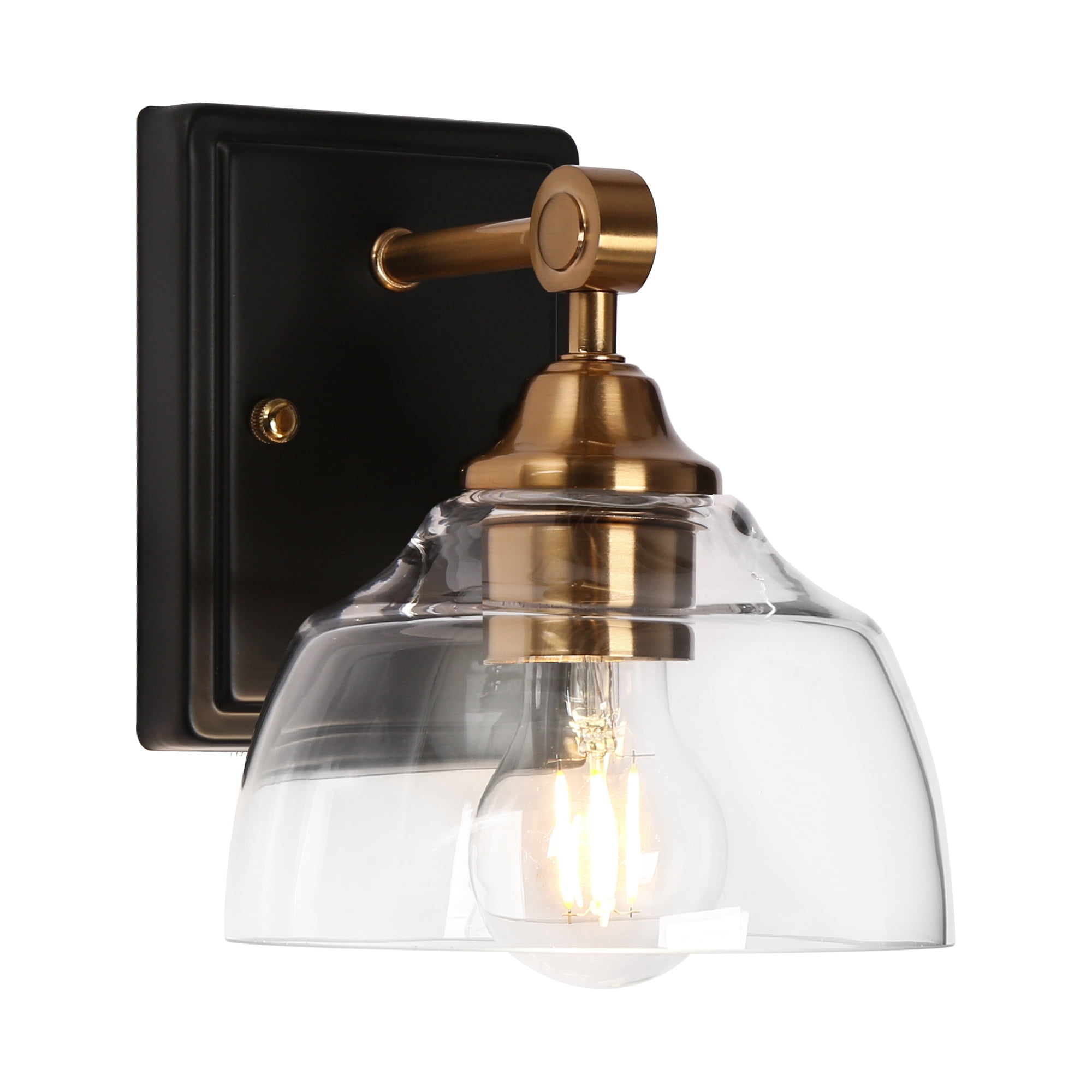 LNC Lainanger 6.3-in W 1-Light Polished Gold Modern/Contemporary LED Wall Sconce