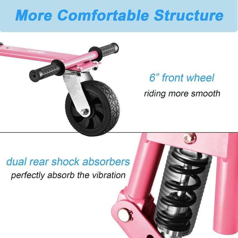 Hoverboard Seat Attachment w Dual Shock Absorbers 6 Front Wheel Hover Board Accessory Go Kart 265lbs Capacity Adjustable Length 26 34.5