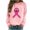 Pink, variant on WREESH Women's Breast Cancer Awareness Sweatshirt Hand Pink Ribbon Graphic Long Sleeve Casual Top Black