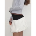 thumbnail image 6 of Raccmtaty Women Summer Bubble Skirt Casual Contrast Color Elastic Mini A-Line Skirt for Beach Vacation Club Streetwear, 6 of 8