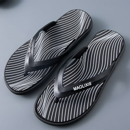 

Cathalem Men Sandals Flip Flops Fashion Casual Personality Slippers Comfortable Wear Breathable Memory Foam Mens Flip Flops Black 9