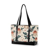 FORMRS Laptop Tote Bag for Women with 15.6" Computer Compartments Handbag, Orange Christmas Gift Pattern